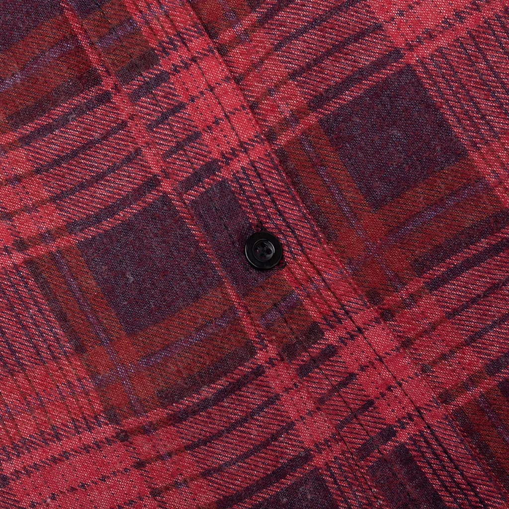 Over Dye 7 Cuts Wide Shirt - Red - Image 4