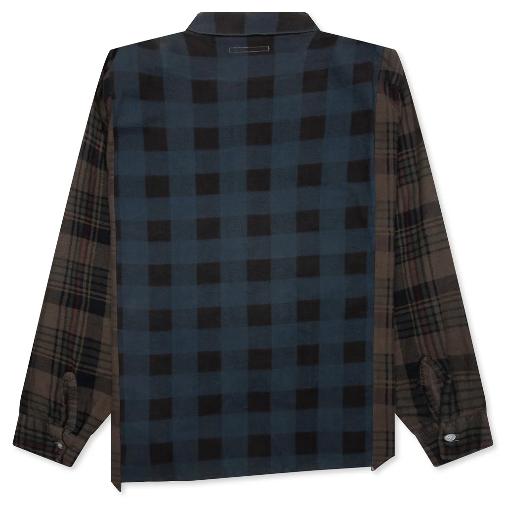 Over Dyed Ribbon Wide Shirt - Brown - Image 2