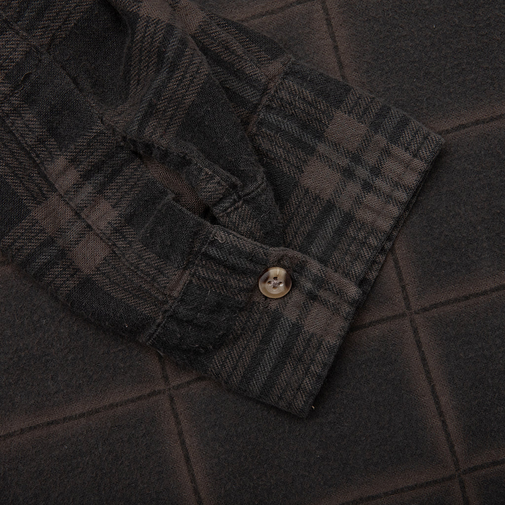 Over Dyed Ribbon Wide Shirt - Brown - Image 5
