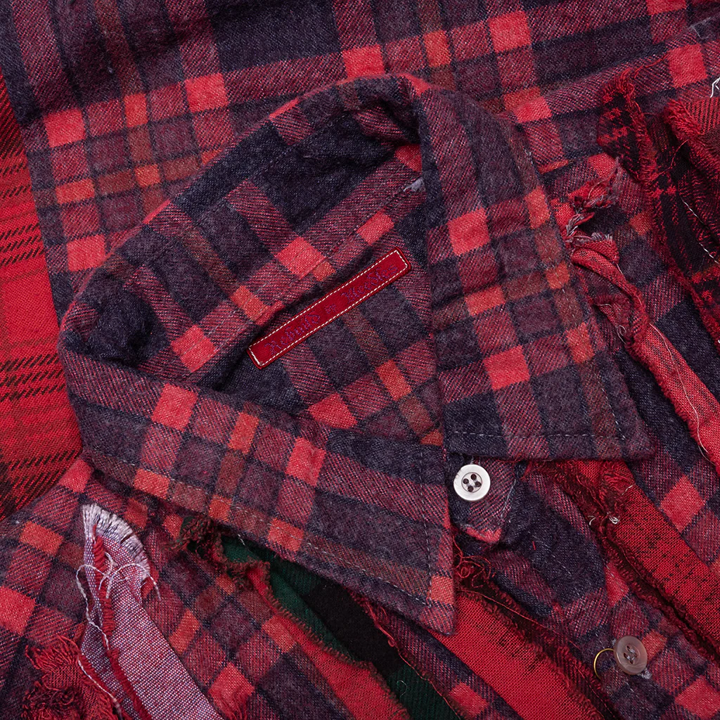 Over Dyed Ribbon Wide Shirt - Red - Image 3