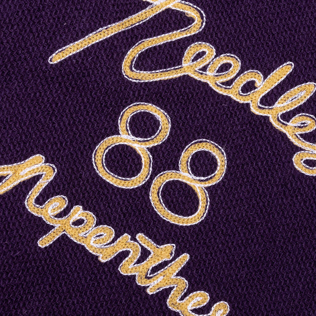 Wool Melton Lettered Jacket - Purple - Image 4