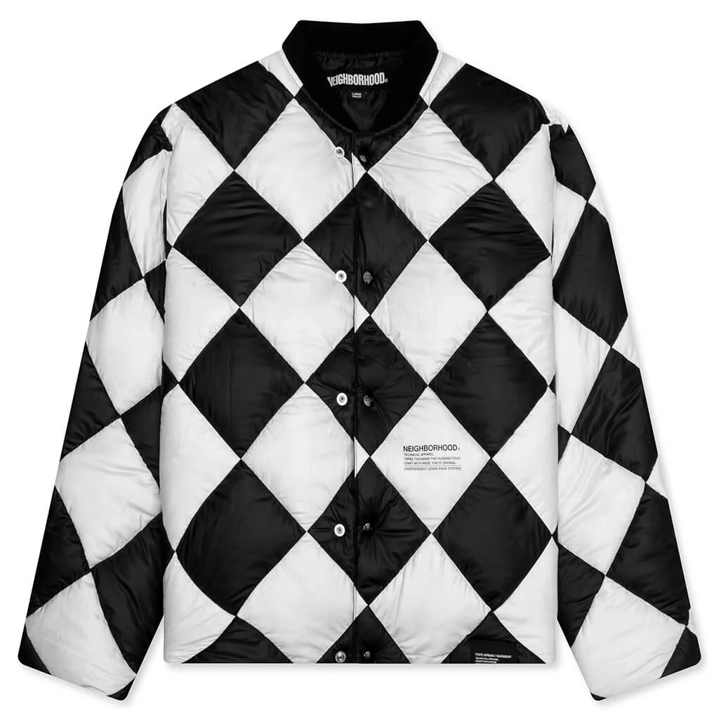 Checker Down Jacket - White