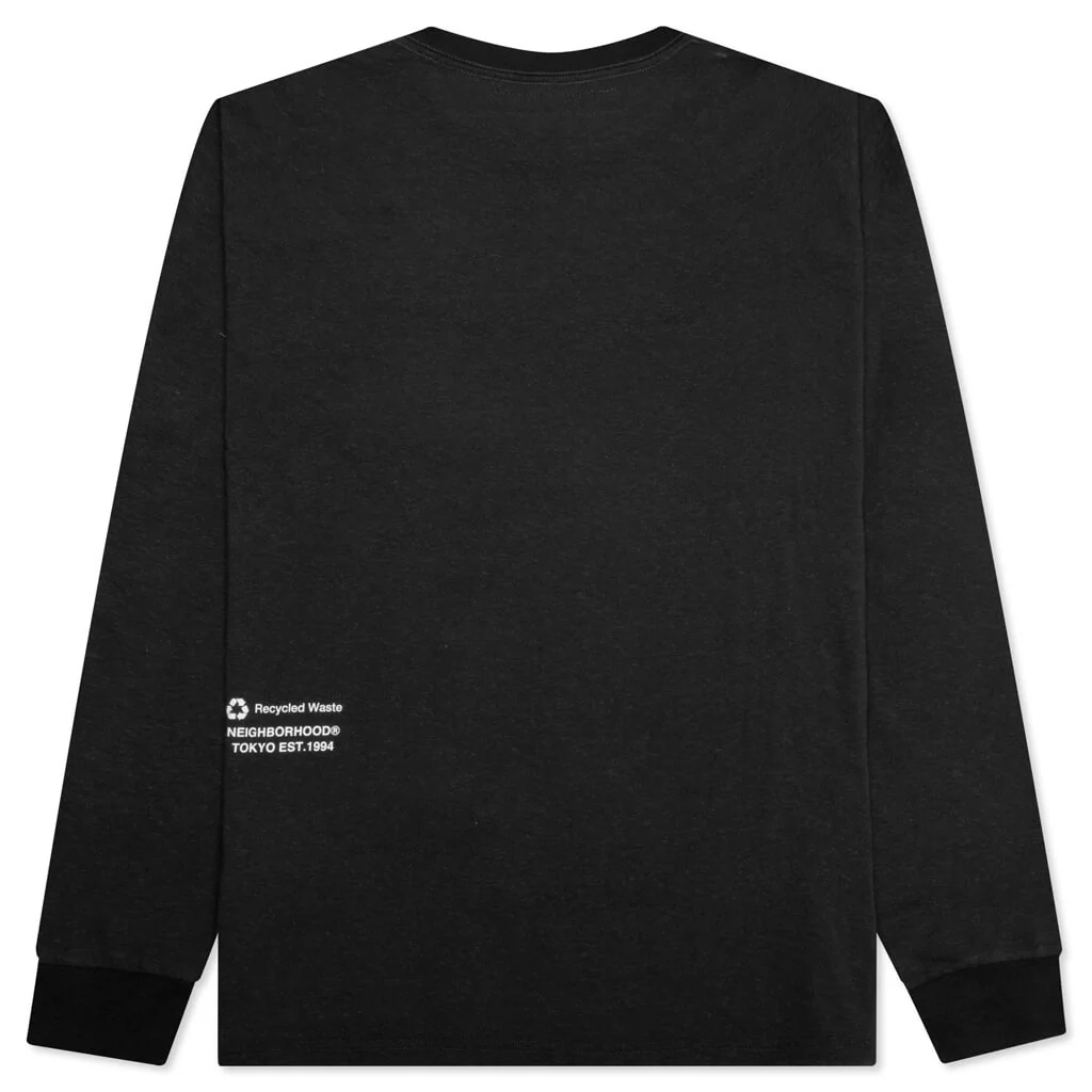Logo Print Crewneck L/S - Black - Image 2