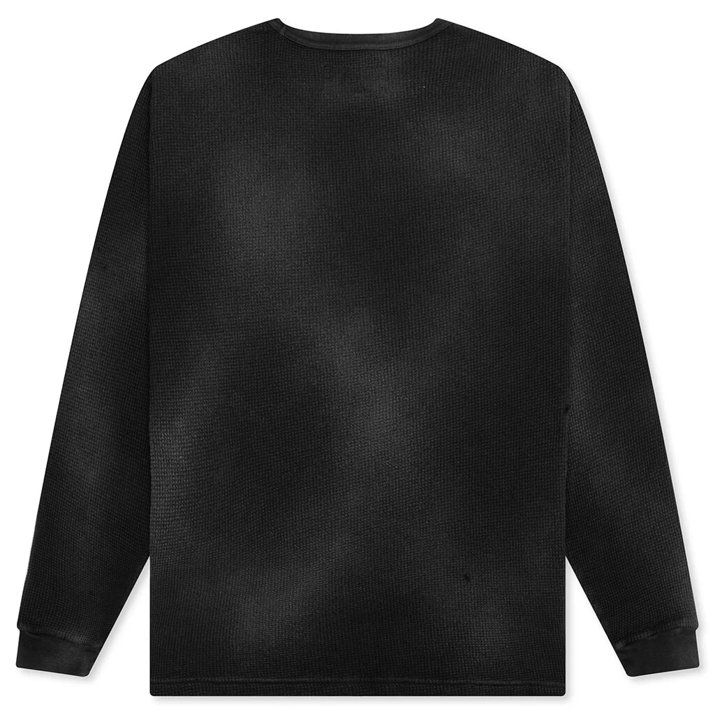Neighborhood x One of These Days Waffle Fabric L/S Crewneck - Black - Image 2