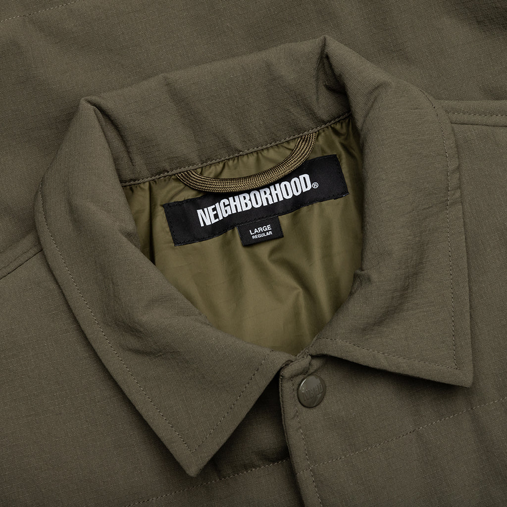 Padded Shirt L/S - Olive - Image 3