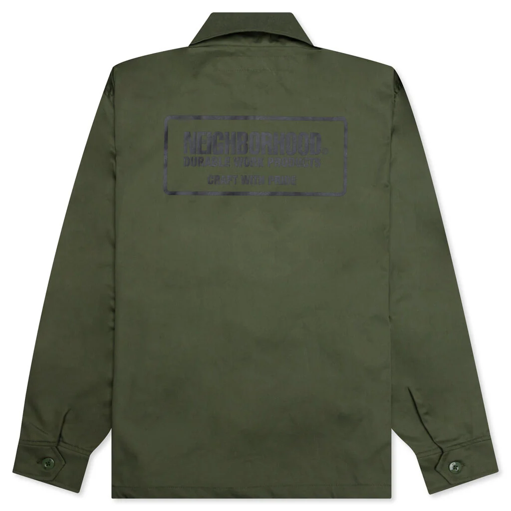 Zip Work Jacket - Olive Drab - Image 2