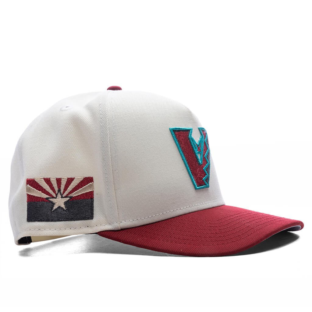 AZ Diamondbacks Upside Down Logo 9Fifty A-Frame Snapback - Chrome/Red - Image 2