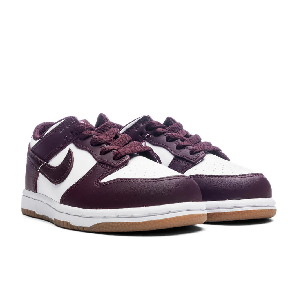 Dunk Low BP (PS) - White/Burgundy Crush/Gum Light Brown - Image 2