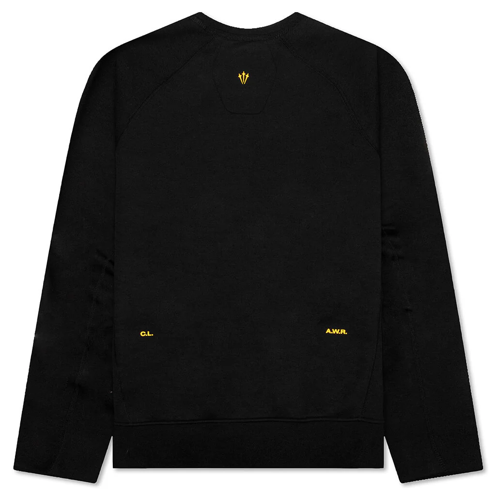 Nike x NOCTA Tech Fleece Crew - Black/University Gold - Image 2