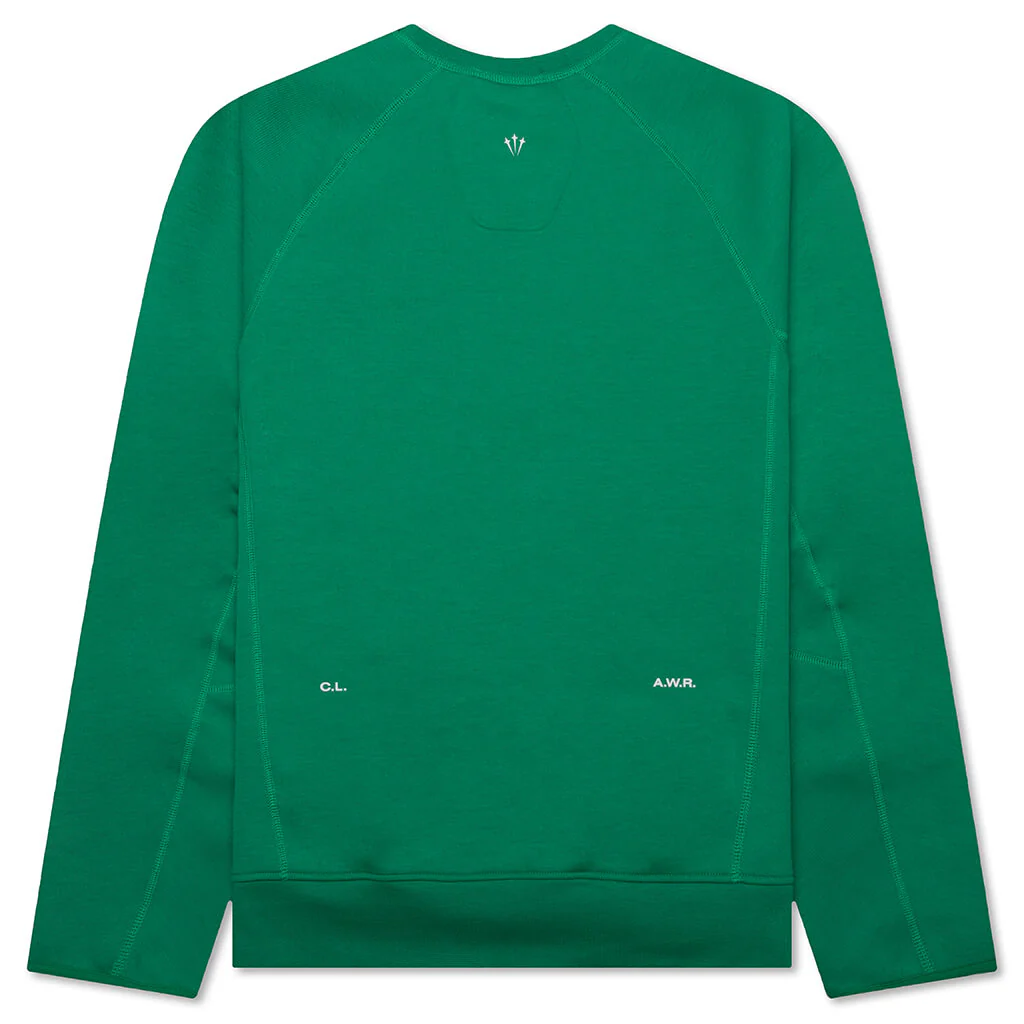 Nike x NOCTA Tech Fleece Crew - Stadium Green/Sail - Image 2