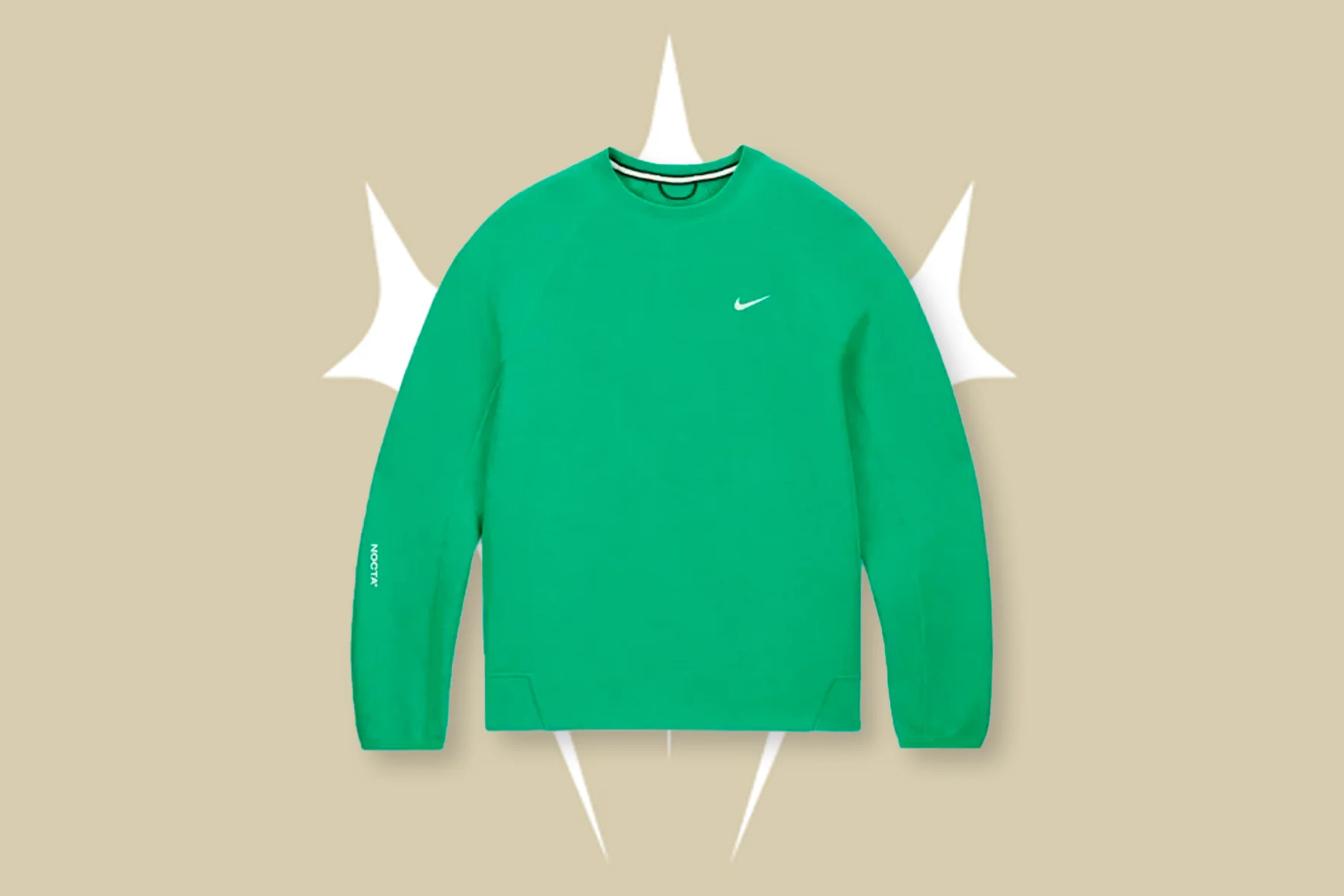 Nike x NOCTA Tech Fleece Crew - Stadium Green/Sail - Image 7