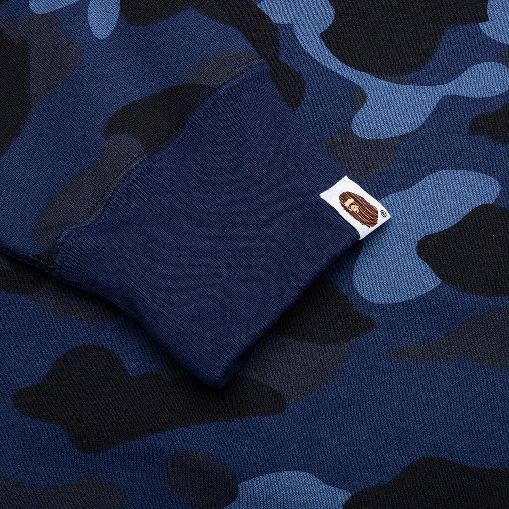 Color Camo Shark Pullover Hoodie - Navy - Image 4