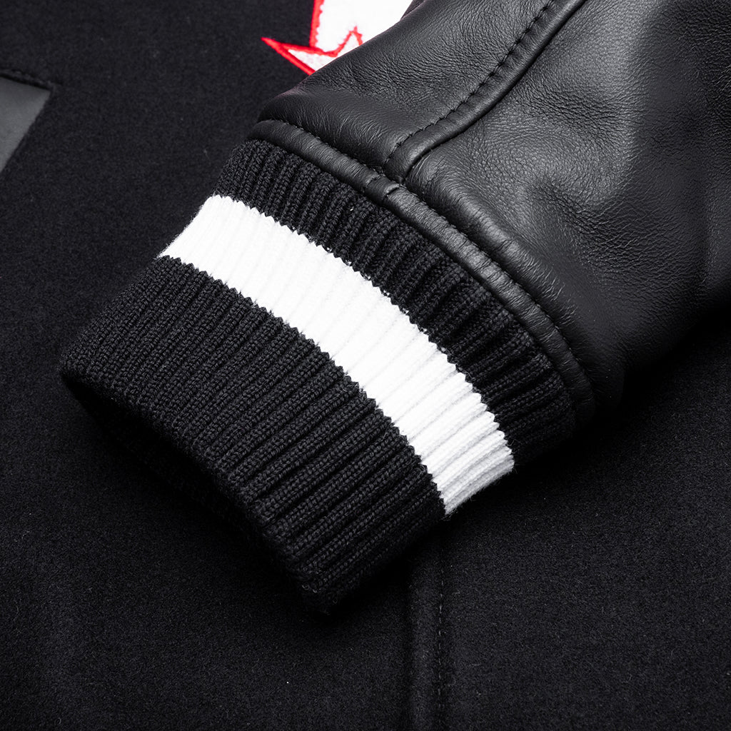 Wiz Dices Lea Wool Varsity Jacket - Black/White - Image 7