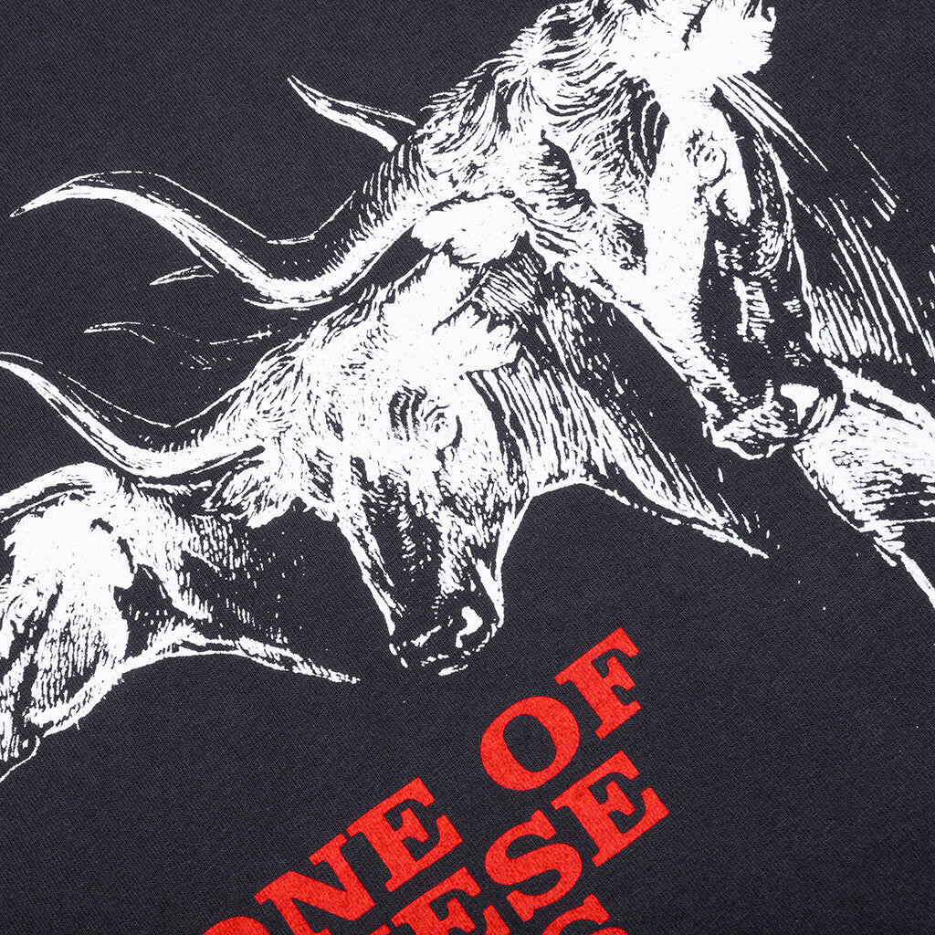 Long Horn Short Sleeve T-Shirt - Washed Black - Image 3