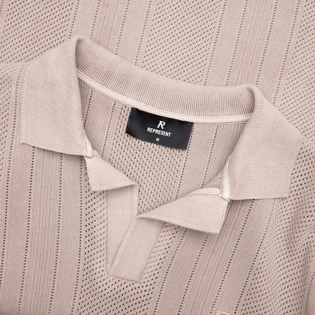 Open Stitch Polo - Cashmere - Image 3