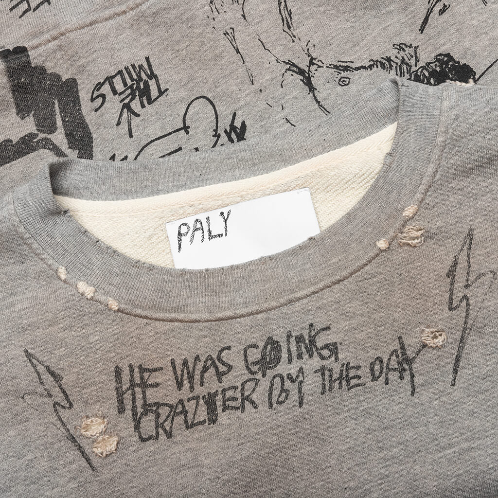 Pumping Iron Crewneck Sweatshirt - Heather Grey - Image 3