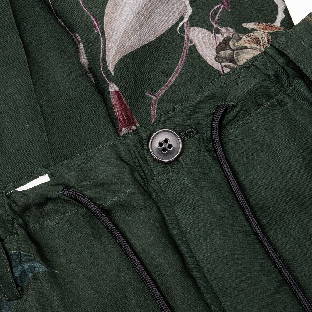 Green Pleat-Front Trousers With Floral Pattern 7092 M.W. - Bot - Image 3