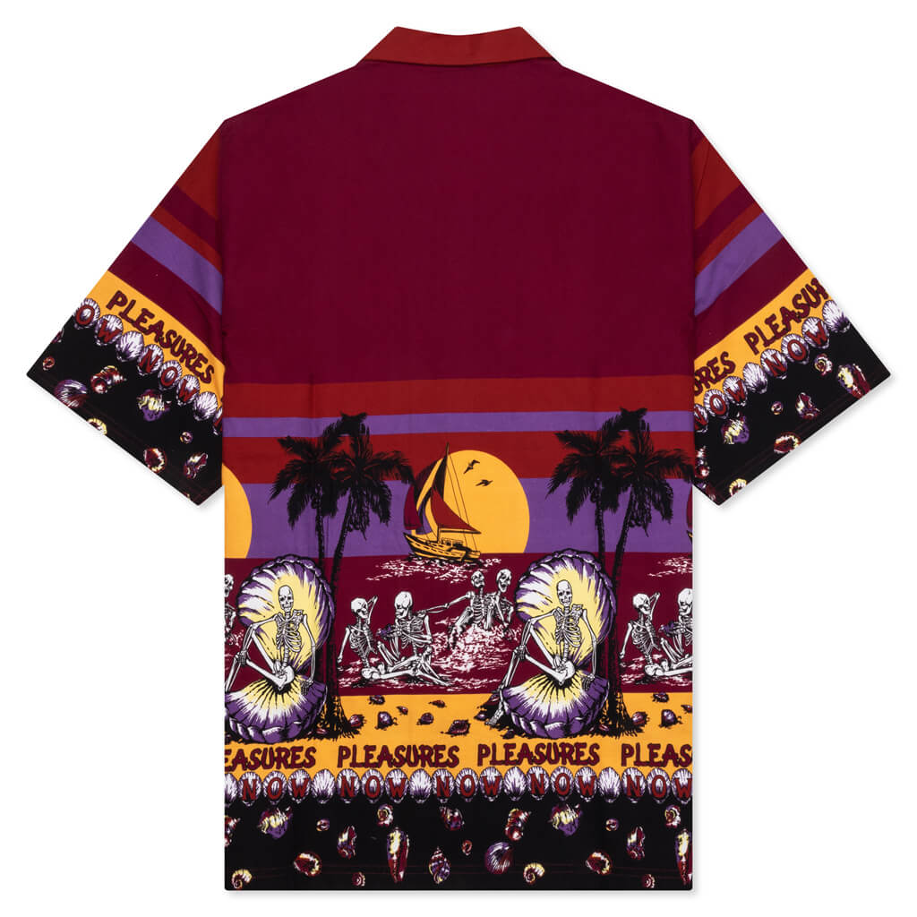 Beach Button Down - Burgundy - Image 2