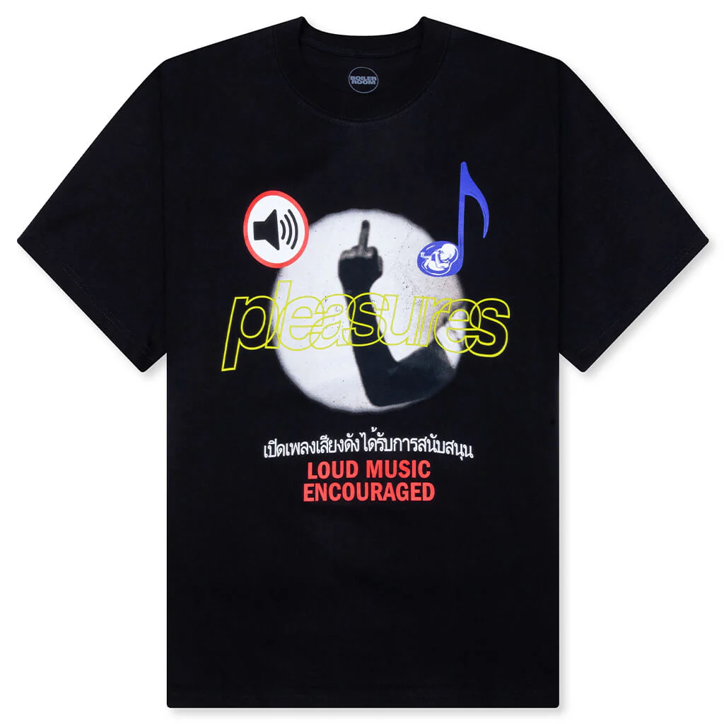Pleasures x Boiler Room Loud Music T-Shirt -Black