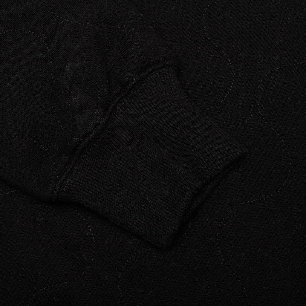 Wave Quilted Hoodie - Black - Image 4