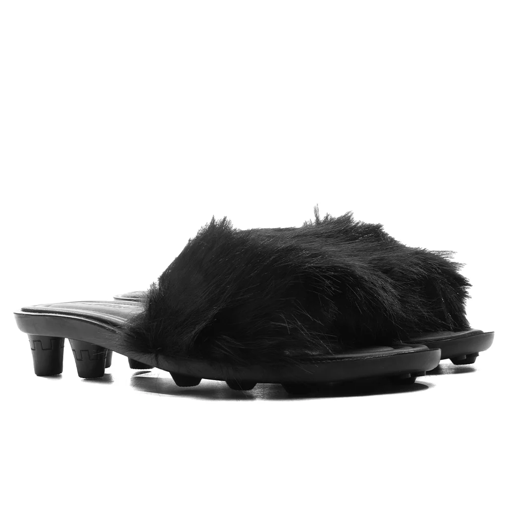 Puma x Fenty Women's Slide Chic Fur - Black/Silver - Image 2