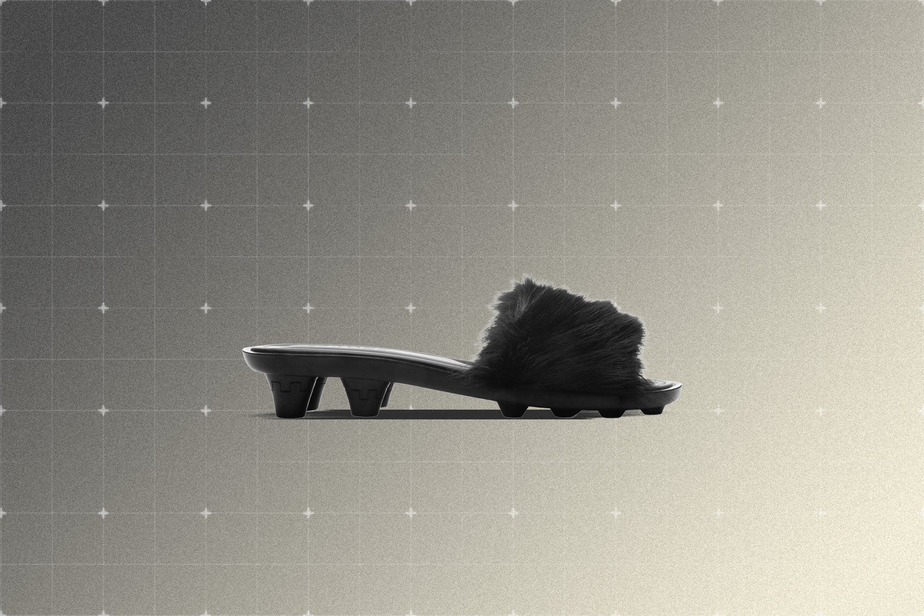Puma x Fenty Women's Slide Chic Fur - Black/Silver - Image 5
