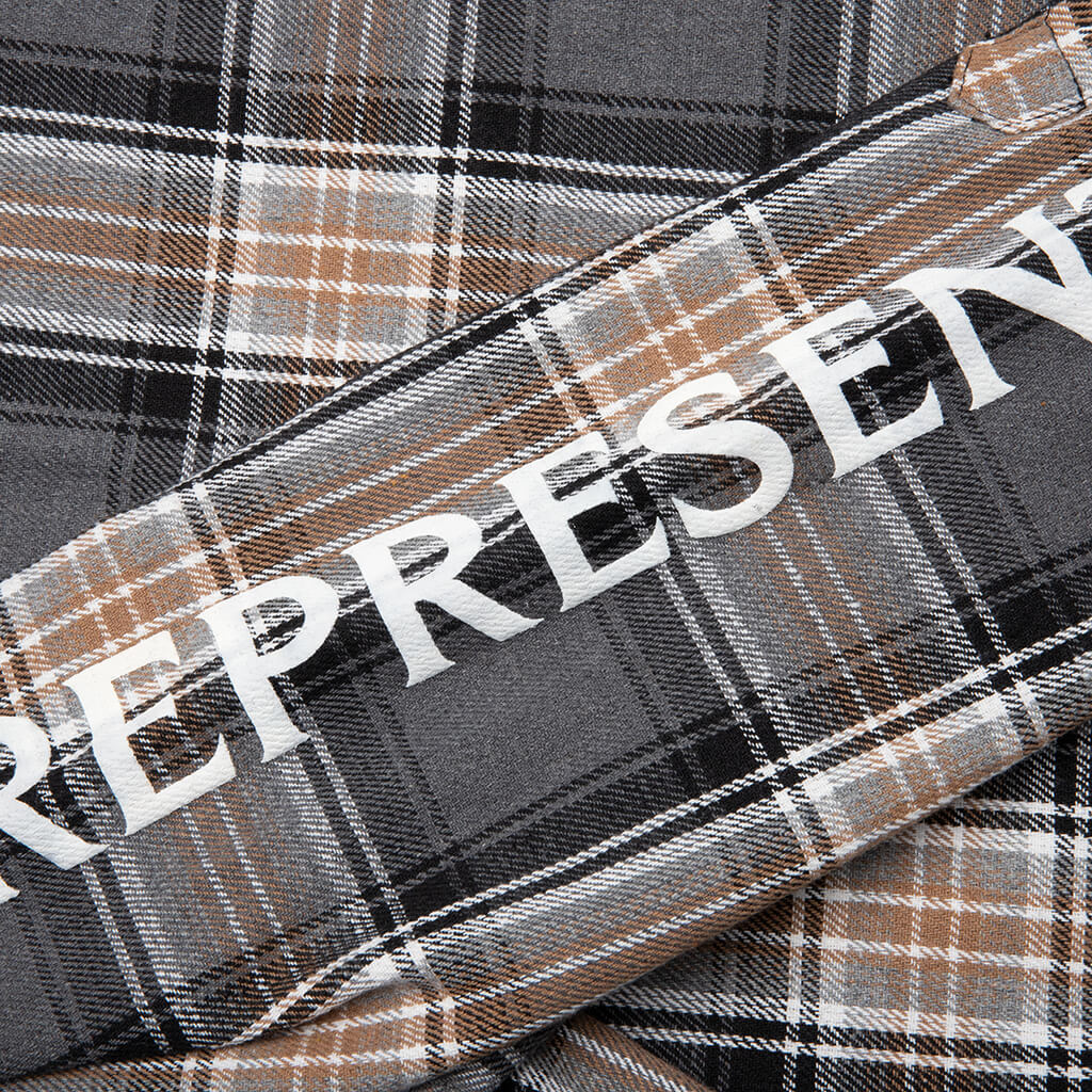 Quilted Flannel Shirt - Grey Check - Image 5