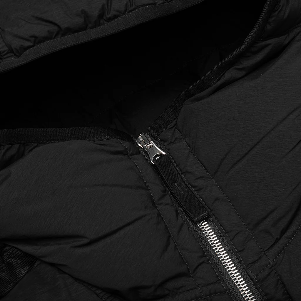 Real Feather Hooded Jacket - Black - Image 3