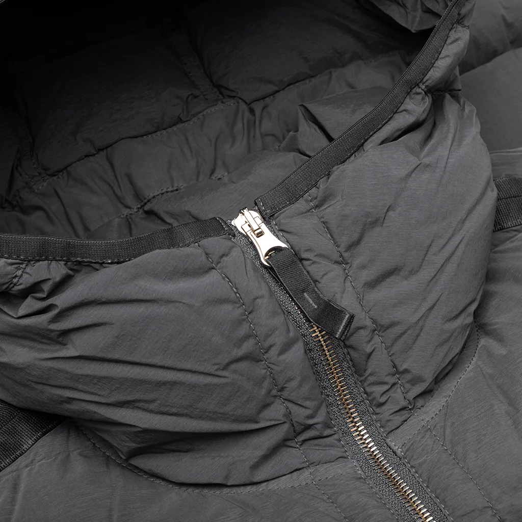 Real Feather Hooded Jacket - Lead Grey - Image 3