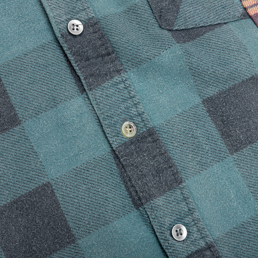 Rebuild by Flannel Shirt 7 Cuts Shirt / Reflection - Turquoise/Navy - Image 5