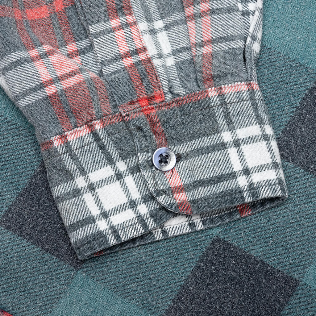 Rebuild by Flannel Shirt 7 Cuts Shirt / Reflection - Turquoise/Navy - Image 6