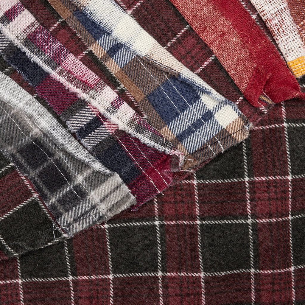 Rebuild by Rebuild Flannel Ribbon Shirt - Burgundy/Olive - Image 5