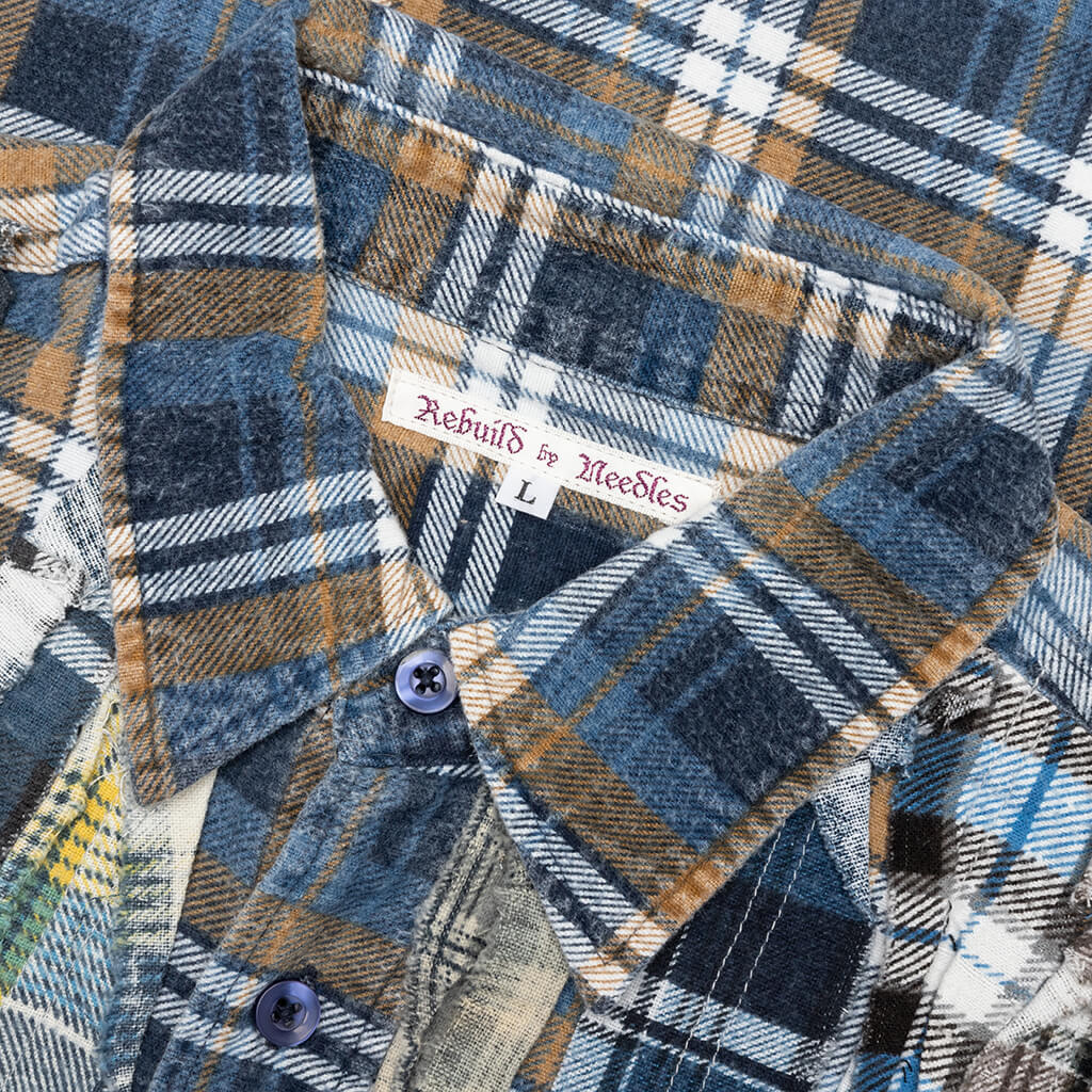 Rebuild by Flannel Shirt Ribbon Shirt - Navy/Yellow - Image 4