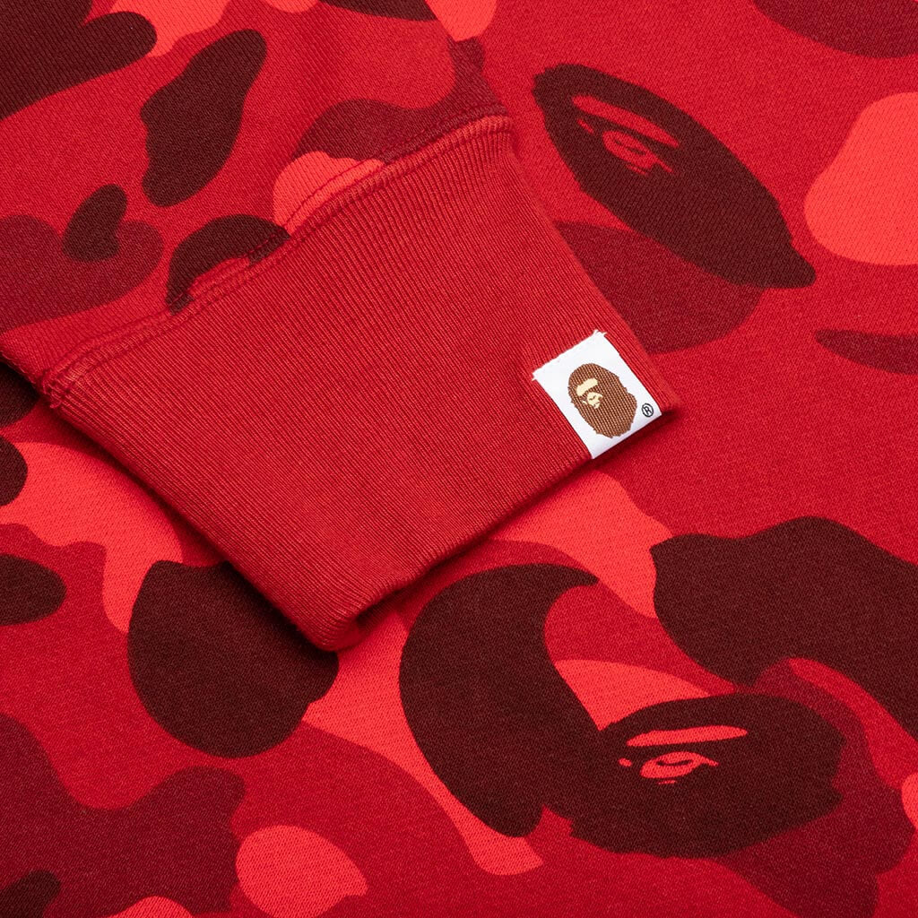Color Camo Shark Pullover Hoodie - Red - Image 3