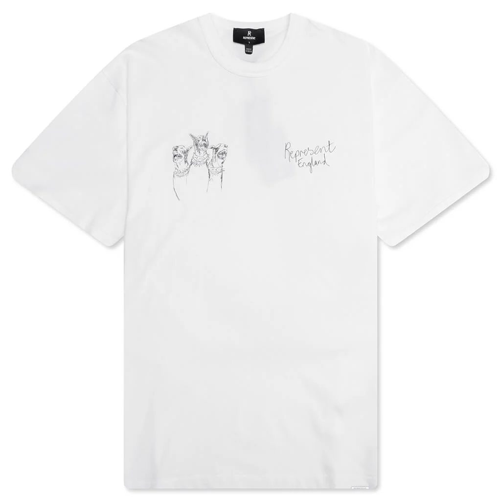 Hand Drawn Thoroughbred Dogs T-Shirt - Washed Ecru