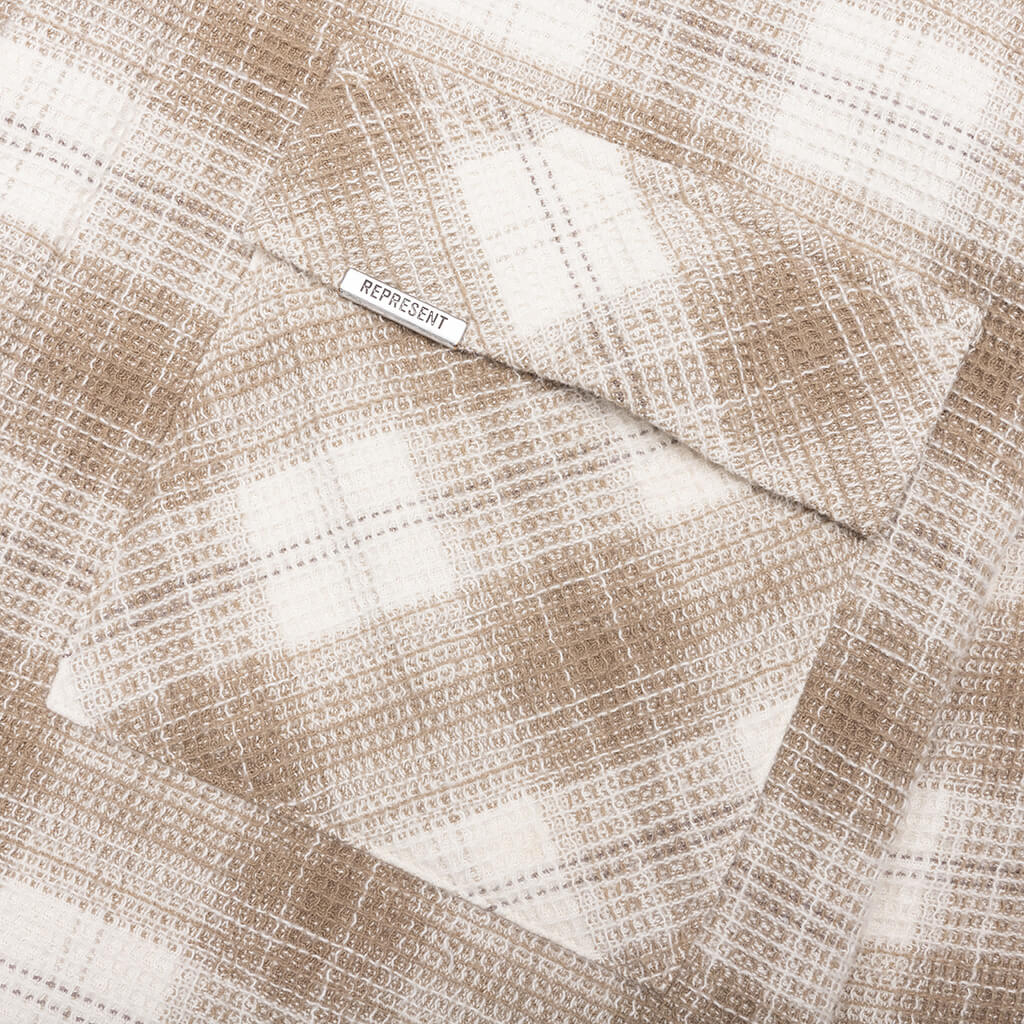 Waffle Flannel Shirt - Mid Brown - Image 3