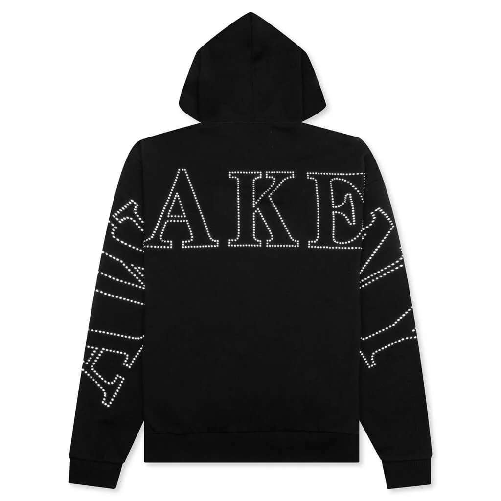 Rhinestone Zip Up - Washed Black - Image 2