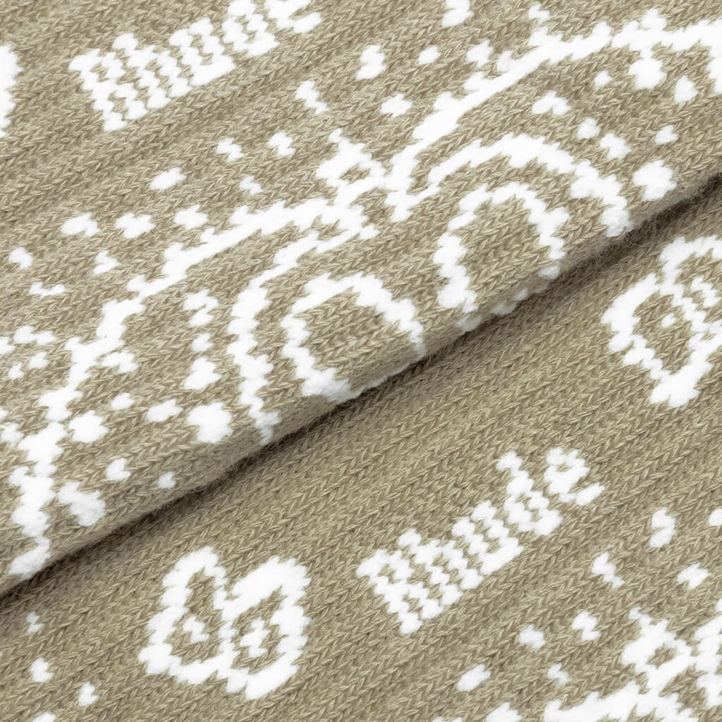Bandana Jacquard Sock - Khaki/White - Image 2