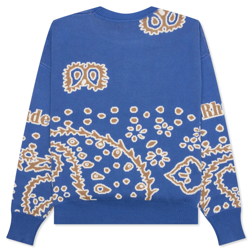 Bandana Knit Crewneck - Light Blue - Image 2