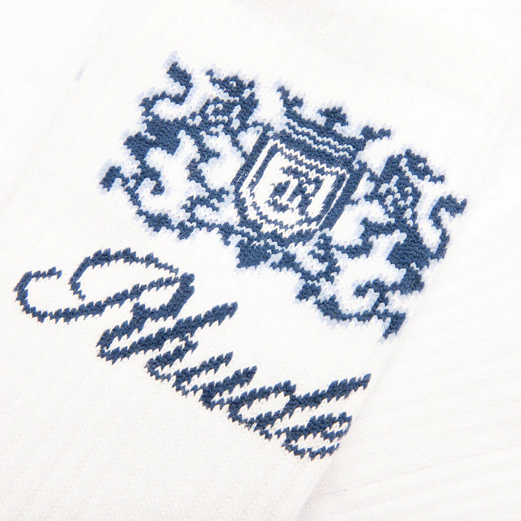 Crest Sock - White/Sky Blue/Navy - Image 2