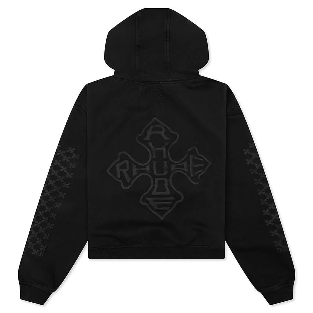 Rhude Cross Logo Hoodie - Vintage Black - Image 2