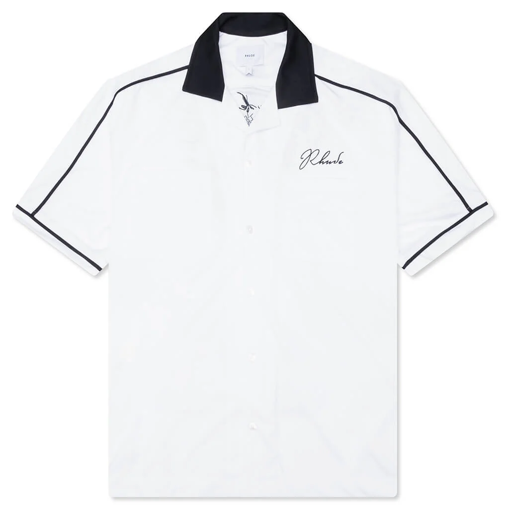 Fonda Del Sol Bowling Shirt - White/Black/Yellow