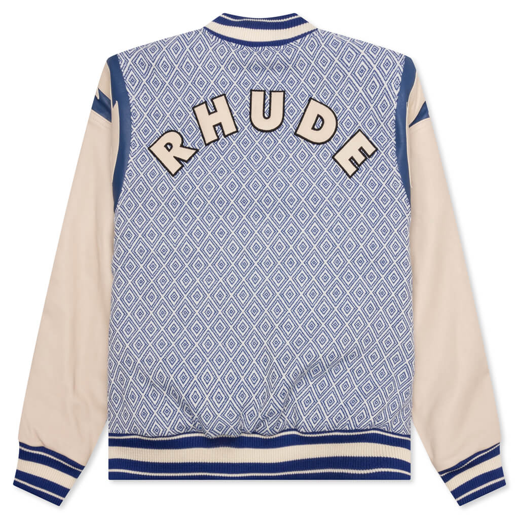 Jacquard Lightning Bomber - Multi Blue/Ivory - Image 2