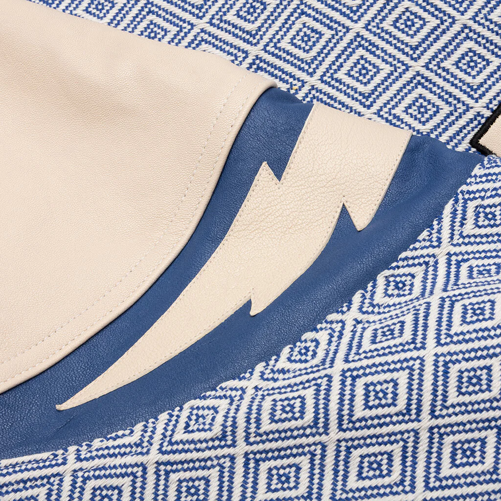 Jacquard Lightning Bomber - Multi Blue/Ivory - Image 3