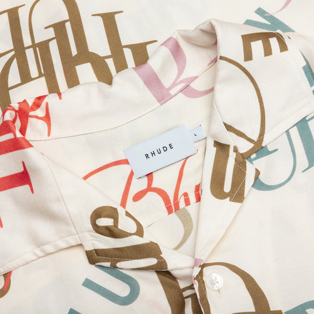 Mash-Up Logo Button Up - Cream/Multi - Image 3