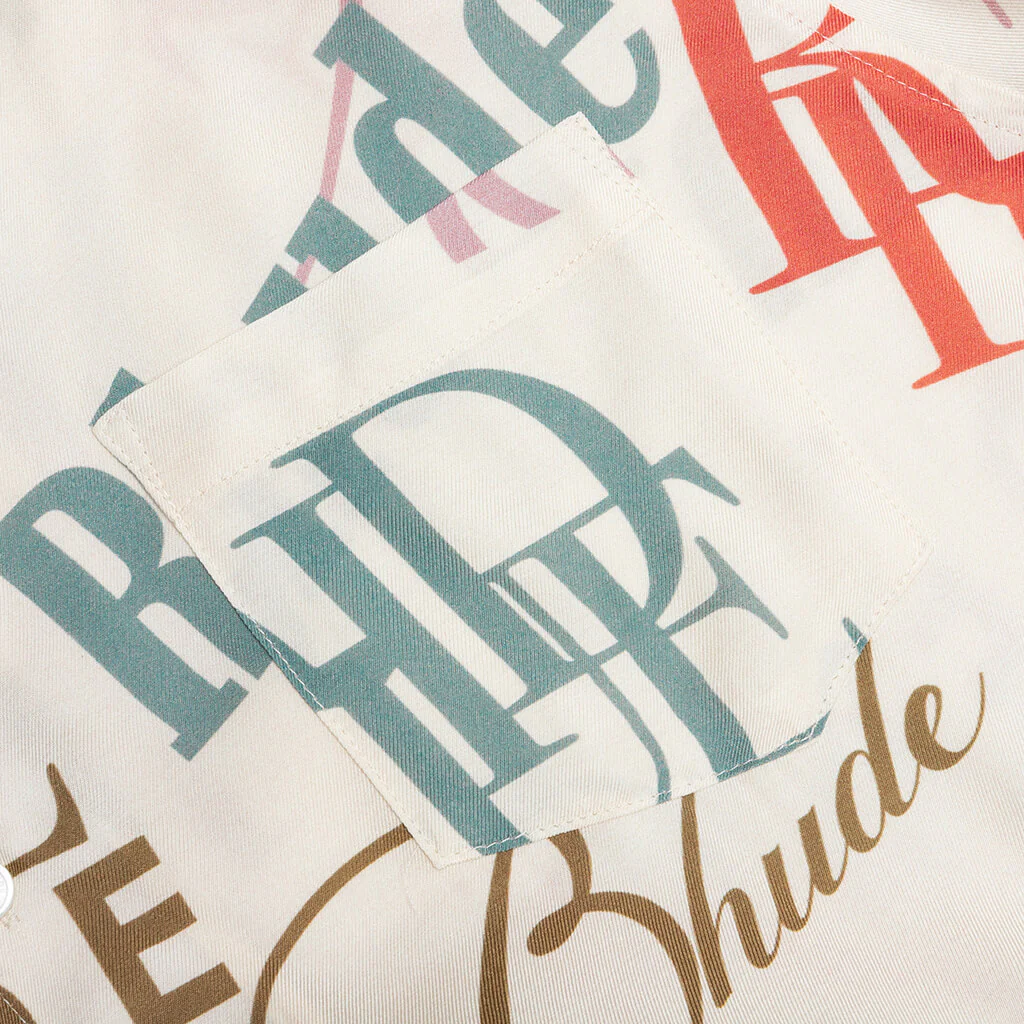 Mash-Up Logo Button Up - Cream/Multi - Image 4