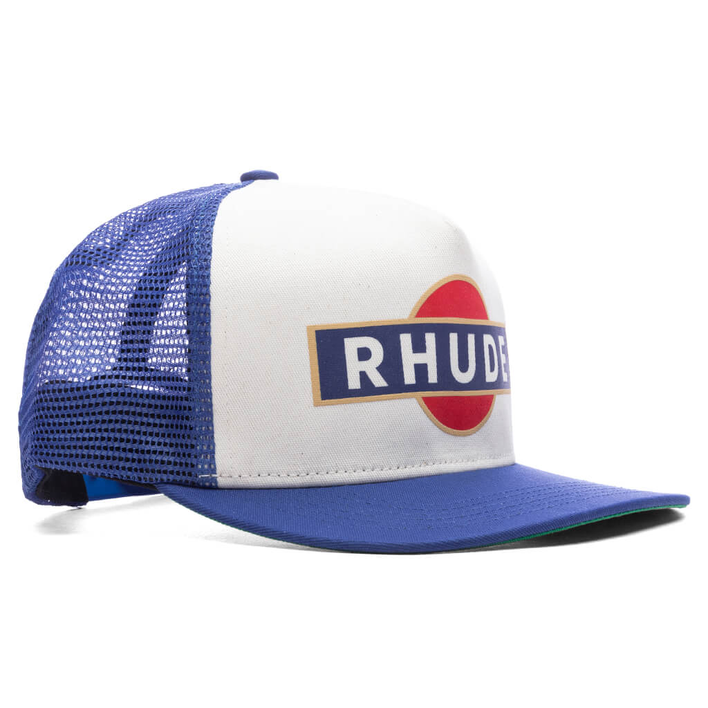 Racer Trucker Hat - Navy/Off-White - Image 3
