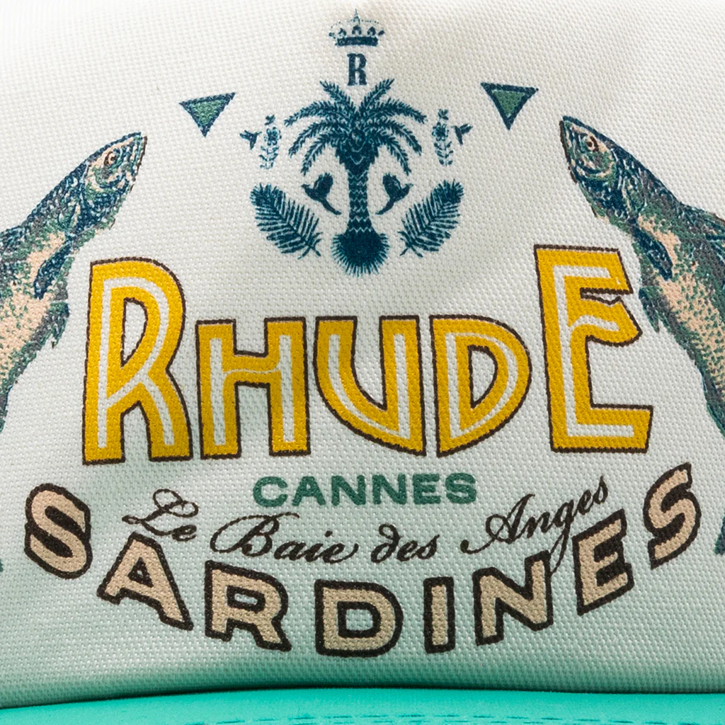 Sardines Trucker Hat - Cream/Teal - Image 2