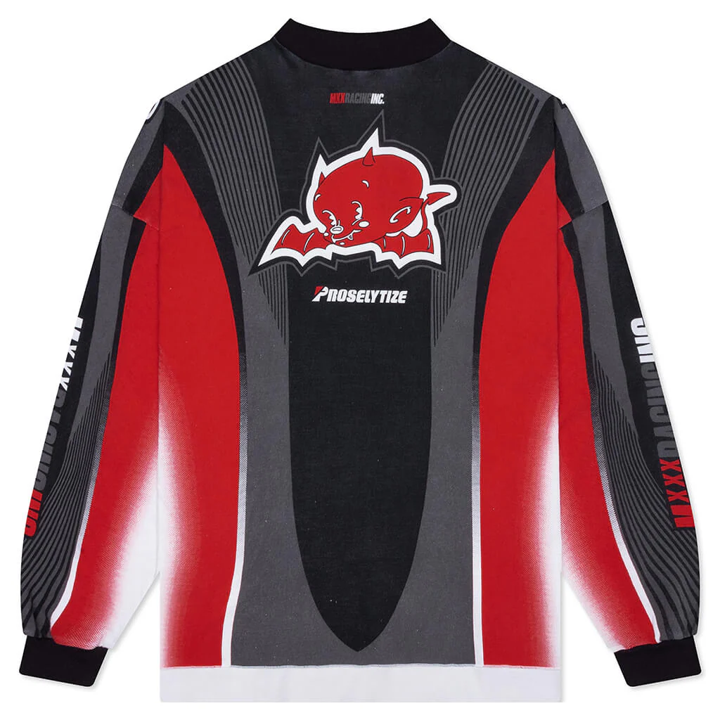 Motor Cycle L/S Tee - White
