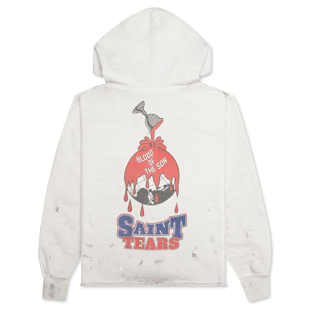 Saint Michael x Denim Tears Holy Grail Hoodie - Grey - Image 2